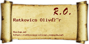 Ratkovics Olivér névjegykártya