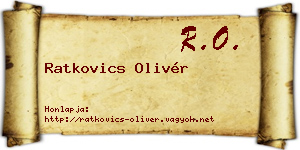 Ratkovics Olivér névjegykártya